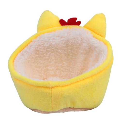 ROMISBABA Hamsternest Papierbettwäsche kleines Tier Versteck Kleiner Hamsterkäfig Hamsterschutzhaus Hamsterbettwäsche kuschelhöhle nagerhaus Hamsterhaus Haustierbett kurzer Plüsch Yellow von ROMISBABA