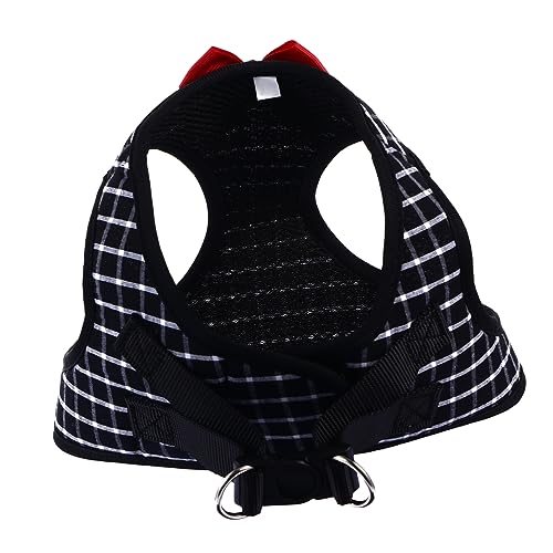 ROMISBABA Haustier Geschirr Kettengeschirr für Hunde süßes Geschirr außen Strickleinen für Hunde Ausbildung pet Supplies haustierbedarf Hundegeschirr und Leine Haustierkabelbaum Acryl Black von ROMISBABA