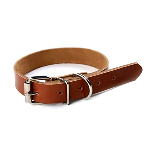 ROMISBABA Haustier Hundehalsband Kragen Welpenhalsbänder für kleine Welpen Welpenhalsband Kuhhalsbänder Welpen hundehalstuch hundehalsbänder aus Rindsleder Brown von ROMISBABA