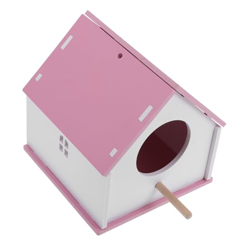 ROMISBABA Haustier Vogelnest vogelhaus Bird Cottage Bird House Parrot cage vogelfutterhaus Käfig Vogelhäuschen für draußen Gehäuse Nester Zubehör für Vogelhäuser Haustiervogelnest PVC Rosa von ROMISBABA