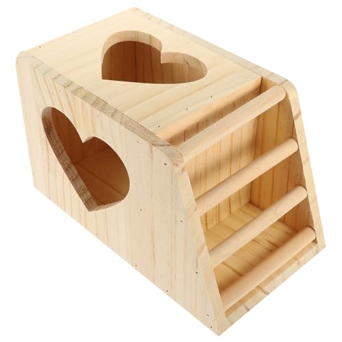 ROMISBABA Hölzerne Futterkanäle Grasregal Heu füttern Kaninchen im Freien Heufütterung Hase Futterspender Futterkrippe Grashalter für Meerschweinchen hölzerne Krippe Beige von ROMISBABA