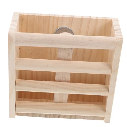 ROMISBABA Holz Heuraufe Kleintiere Futterspender mit Zaun Design für Meerschweinchen und Hasen Langlebiger Futterbehälter für Sauberes Platzsparendes Innenkäfig Setup Praktische von ROMISBABA