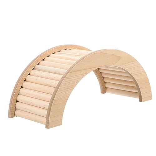 ROMISBABA Hamster Spielzeug Holzbrücke Kletterleiter für Meerschweinchen Kaninchen Kleintiere Robust Sicher Beißen Multifunktionale Rampe für Spielplatz Training Dekorative Hamsterleiter von ROMISBABA