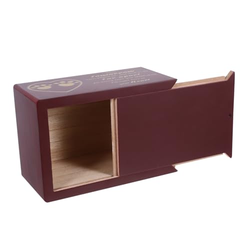 ROMISBABA Holz Pet Urne für Tierasche Robuste Langlebige Tierurnen Rote Braune Farbe zur Würdevollen Aufbewahrung von Hunde und Katzenasche Design für Haustiergedenken und von ROMISBABA