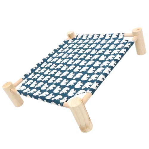 ROMISBABA Holz Petbett mit Erhöhten Beinen Robustes Indoor Hundebett und Katzen Hängematte Langlebiges Einfach Montierbares Haustierbett für Kleinen Hund und Katze Komfortable Ruhezone von ROMISBABA