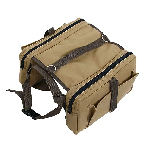 ROMISBABA Hund Rucksack Verstellbar mit Sicherheitsgeschirr Atmungsaktives Canvas Outdoor Tragetasche für Camping Wandern Reisen Seitenfächer für Snacks Wasser und Zubehör Khaki ROMISBABA Hund Rucksack Verstellbar mit Sicherheitsgeschirr Atmungsaktives Canvas Outdoor Tragetasche für Camping Wandern Reisen Seitenfächer für Snacks Wasser und Zubehör Khaki von ROMISBABA