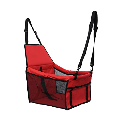 ROMISBABA Hundesicherheits-Reisetasche Dog travel Bag hundereisebett hundetransporttasche hundesutositze Hundetasche Hund Reisetasche Träger Auto Hundetransporter Autotasche für Hunde rot von ROMISBABA