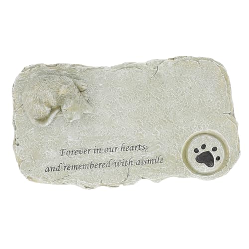 ROMISBABA Katzen Gedenkstein aus Langlebigem Harz Kleines Dekoratives Grabstein Ornament für Garten Stabiles Haustier Memorial für Draußen Niedliche Katzendeko als Grabstein Aufsteller von ROMISBABA