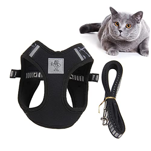 ROMISBABA Reflektierendes Katzengeschirr Set Tragbare Katzenleine Mit Brustgeschirr Und Atmungsaktiv s Für Sicheres Und Bequemes Spazierengehen Mit Ihrem Schwarz ROMISBABA Reflektierendes Katzengeschirr Set Tragbare Katzenleine Mit Brustgeschirr Und Atmungsaktiv s Für Sicheres Und Bequemes Spazierengehen Mit Ihrem Schwarz von ROMISBABA