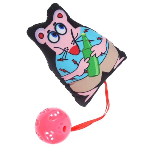 ROMISBABA Katzenspielzeug mit Glocke Plüsch Katze Spielmaus für Kätzchen Interaktives Trainingstool zur Zahnpflege und Beschäftigung für Indoor Katzen Fördert Aktivität und Spielspaß von ROMISBABA