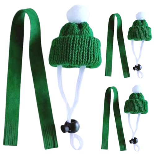 ROMISBABA Kleiner Haustier Strickhut mit Leichtem Bequemem Design Niedliches Foto Requisit Handgefertigtes Teiliges mit Doppelseitigem Fleece Schal für Chinchillas und Kleine Tiere von ROMISBABA