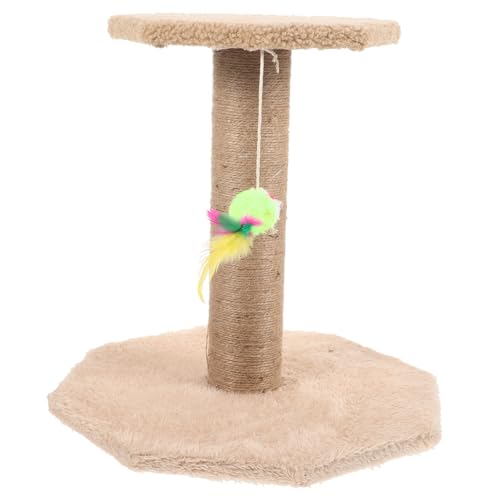 ROMISBABA Kleiner Vertikaler Kratzbaum aus Sisal mit Stabilem Sockel und Hängeball Katzenkratzspielzeug für Kätzchen zur Krallenpflege und Aktivem im Zuhause von ROMISBABA