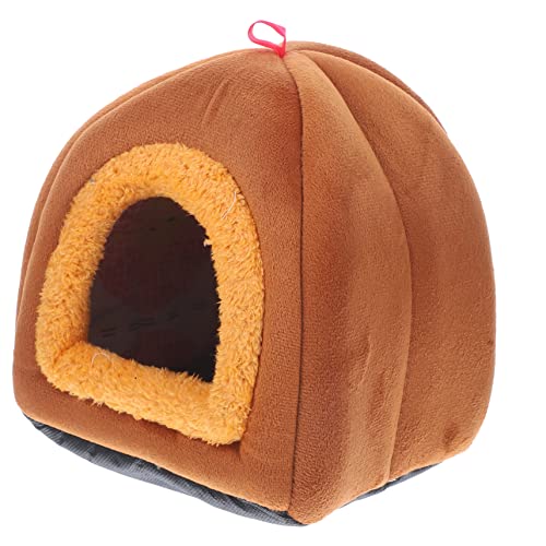ROMISBABA Kuschelnest für Kleine Haustiere Warmes Schlafhaus für Hamster Meerschweinchen Igel und Winterbett Braun Leicht und Platzsparend für Drinnen von ROMISBABA