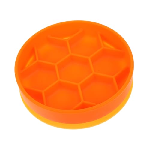 ROMISBABA Langsamer Futternapf für Hunde mit Rutschfestem Saugnapf Langlebiges Silikon Bienenwabenförmiges Design zur Futterverzögerung Verschlucken und Erbrechen Tragbar für Reisen von ROMISBABA