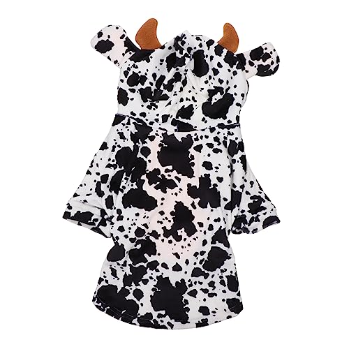 ROMISBABA Niedliches Kuh Design Haustierkostüm aus Langlebigem Material Bequemes Hundekostüm für Kleine Hunde und Katzen Cosplay Kleidung für Herbst und Winter Einfach Anzuziehen Stilvolle von ROMISBABA