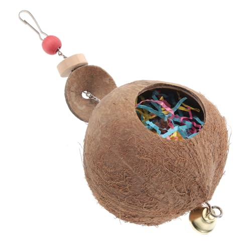 ROMISBABA Kokosnussschalen Für Vögel Papagei Spielzeug Aus Natürlichem Material Vogel-kauspielzeug Hängendes Spielzeug Für Haustier Vögel Belohnungsspielzeug von ROMISBABA