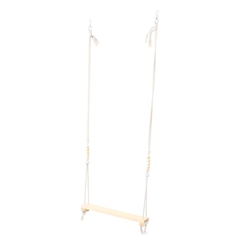 ROMISBABA Papageien Schaukel Holz Hänge mit Stehstange Vogelkäfig Zubehör Kauspielzeug und Kletterleiter für Wellensittiche und Hühner Sicher und Gesund für Vögel zum Schaukeln und Klettern von ROMISBABA