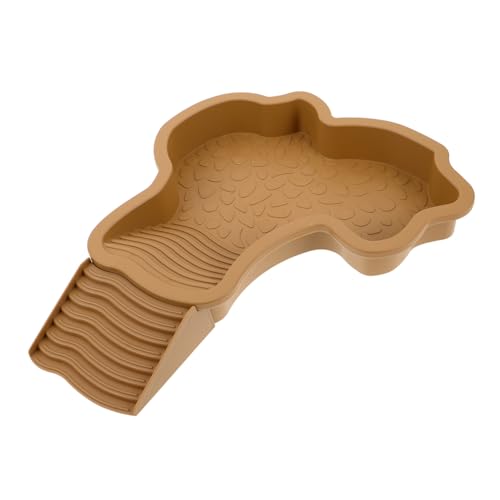 ROMISBABA Pet Turtle Badewanne Reptilienrampe Plattform Zum Sonnenbaden Bärtigen Drachen Schildkrötenversorgungen Schildkrötenplattform Für Aquarium Reptilienbecken Khaki Plastik von ROMISBABA