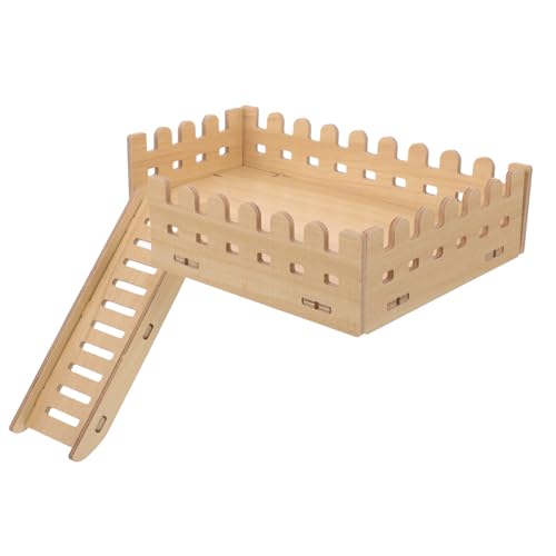 ROMISBABA Robuste Hamster Holz Plattform Leiter Meerschweinchen Klettern Spielzeug Haustier Käfig Zubehör von ROMISBABA