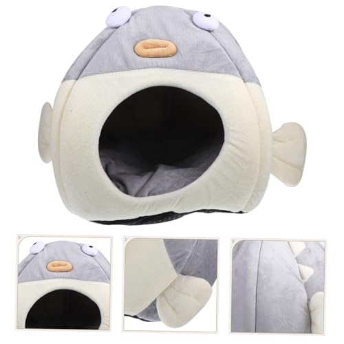 ROMISBABA Plüsch Haustierbett Halbgeschlossene Flusskugelform Wärmendes Katzenhaus Weiches Nest Für Kleine Katzen Indoor Nutzung von ROMISBABA