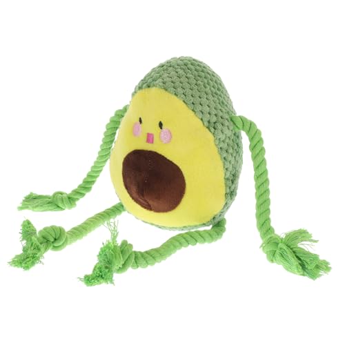 ROMISBABA Interaktives Quietschendes Plüschspielzeug Mit Seil Für Hunde Und Katzen Kauspielzeug Zur Zahnpflege Und Beschäftigung Für Drinnen Und Draußen Grünes Avocado-Design von ROMISBABA