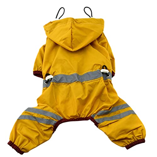 ROMISBABA Hunde-Regenmantel Mit Kapuze Poncho Haustier-regenbekleidung Regenjacke Für Hunde Gelb Xs von ROMISBABA