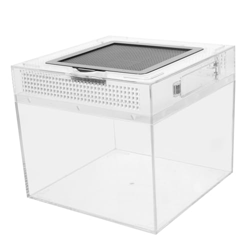 ROMISBABA Reptilien Fütterungsbox mit Belüftung Transparente Kleine Zuchtbox für Spinnen und Echsen Langlebiges Gehege mit Magnetischer Schiebedichtung für Einfache Pflege und Sichere ROMISBABA Reptilien Fütterungsbox mit Belüftung Transparente Kleine Zuchtbox für Spinnen und Echsen Langlebiges Gehege mit Magnetischer Schiebedichtung für Einfache Pflege und Sichere von ROMISBABA