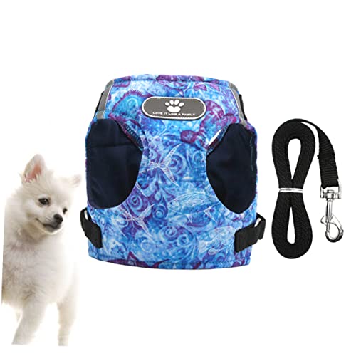 ROMISBABA Satz Haustierkabelbaum hundegurt hundelaufband Dog Accessories hundezubehör hundepflege Hundeleine Weste für Haustiere Brustgurt für Haustiere reflektierender Welpen-Brustgurt Blue von ROMISBABA
