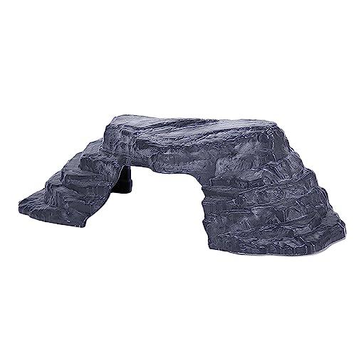 ROMISBABA Schildkrötenversteck Kletterstein für Reptilien Aquarium Dekoration Badeplattform für Schildkröten Versteck für Schildkröten schleichtiere Harzbrücke Sich sonnende Felsen Dark Grey ROMISBABA Schildkrötenversteck Kletterstein für Reptilien Aquarium Dekoration Badeplattform für Schildkröten Versteck für Schildkröten schleichtiere Harzbrücke Sich sonnende Felsen Dark Grey von ROMISBABA
