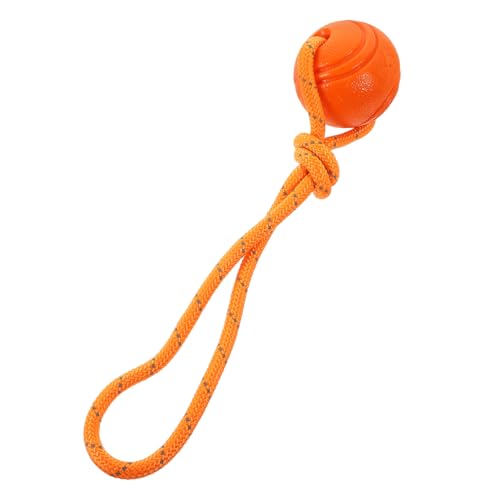 ROMISBABA Sie mit dem Ball interaktives knete chew Toy Zahnpflege Haushalt kauen Welpe Hundezubehör Verschleißfestes Kauspielzeug Gummi Orange von ROMISBABA