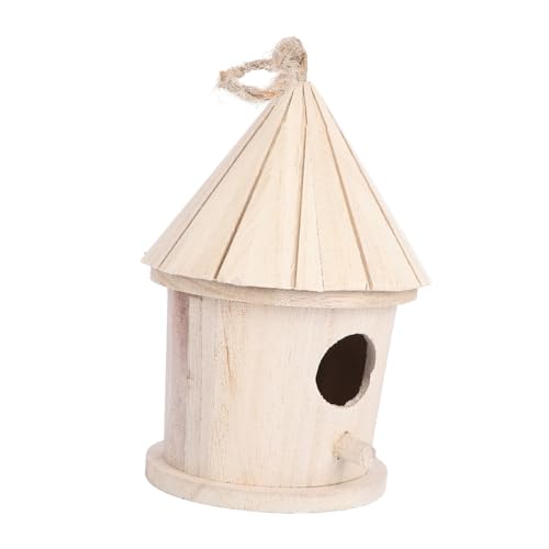 ROMISBABA Vögel Zubehör Vogelhäuschen vogelhaus vogelfutterhaus vogeltränke käfig Vogelzubehör Bird cage Dekorativ Nisthaus Spatzenzucht Vogelnest Vogelbett hängendes Nest Hölzern Yellow von ROMISBABA