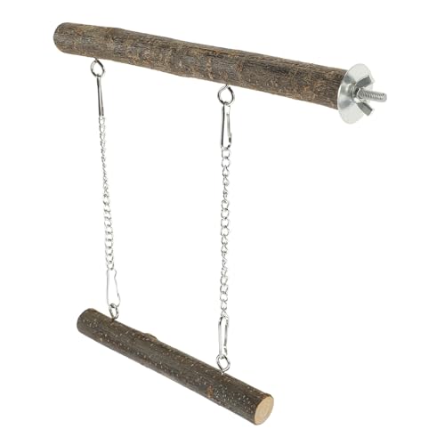 ROMISBABA Vogel Schaukel aus Naturholz Stabile Vogelsitzstange und Papageienspielzeug Einfach im Käfig Hängend Fördert Aktivität und Zahnpflege für Kleine bis Mittlere Papageien und von ROMISBABA