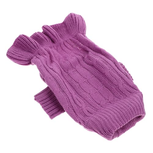ROMISBABA Warmer Hundepullover mit Hohem Kragen Weicher Strick Pet Warm Keeping Clothes für Kleine Hunde Modisches Winterkleidungsstück Violetter Pullover für Niedliche Haustierkostüme von ROMISBABA