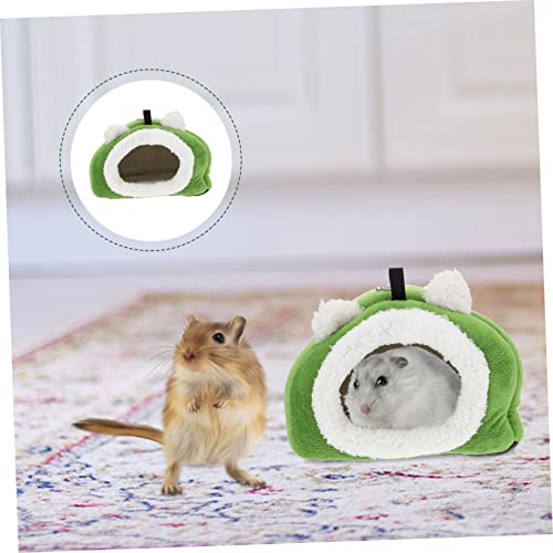 ROMISBABA Warmes Hamsterhaus aus Baumwolle Gemütliches Nest für Kleine Haustiere Versteck und Schlafhöhle für Kaninchen Meerschweinchen für Winter und Kalte Räume Grün von ROMISBABA