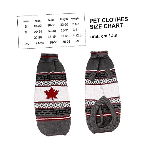 ROMISBABA Weihnachtlicher Hundepullover mit Rollkragen Gestrickt Warm und mit Modischem Ahornblattmuster Winterlicher Hundemantel für Kleine und Mittelgroße Hunde Festliches Haustierkostüm von ROMISBABA