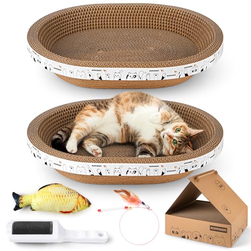 5 in 1 Enthält 2 ovale Wellpappe Katzenkratzbett Lounge + 1 Katzenkratzbox Haus + 1 Kratzbrett für Indoor Katzen Langlebig + 1 Tierhaarentfernungswerkzeug für Möbelschutz Niedlich 5 in 1 Enthält 2 ovale Wellpappe Katzenkratzbett Lounge + 1 Katzenkratzbox Haus + 1 Kratzbrett für Indoor Katzen Langlebig + 1 Tierhaarentfernungswerkzeug für Möbelschutz Niedlich von ROMOHOM