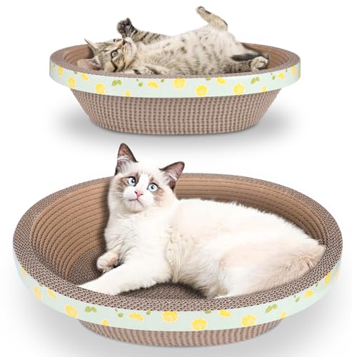 Das 2-teilige Set beinhaltet 1 x 19,5 cm große + 1 x 14,96 cm süße Katzenkratzmatte aus Karton, Liege, Couch, Katzenkratzbrett, Loungebox, langlebig, gewellte Kratzunterlage für den Innenbereich, Das 2-teilige Set beinhaltet 1 x 19,5 cm große + 1 x 14,96 cm süße Katzenkratzmatte aus Karton, Liege, Couch, Katzenkratzbrett, Loungebox, langlebig, gewellte Kratzunterlage für den Innenbereich, von ROMOHOM