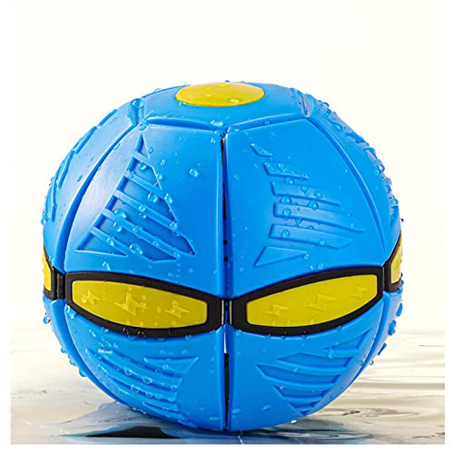 ROMOZ Deformed Frisbee Ball, Hunde Frisbee Gute FlexibilitäT Welpenspielzeug, Fliegenden Scheibe In Einen Ball Verwandelt,Blue-1PC von ROMOZ