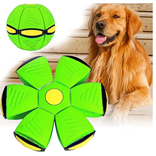 ROMOZ Frisbee Deformed Ball, Ball FüR Hunde Magisch Verformbar Frisbee Hund UnzerstöRbar, Outdoor Garden Flying Ball Spielzeug,Green-1PC von ROMOZ