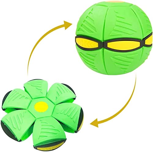 ROMOZ Haustier Spielzeug Fliegende Untertasse, Activball Hund Freie Verwandlung Welpenspielzeug, Kreatives Dekompressionsball FüR Den AußEnbereich,Green-1PC von ROMOZ