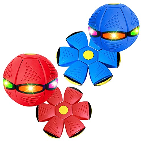 ROMOZ Haustier Spielzeug Fliegende Untertasse, Frisbee Ball Magisch Verformbar UFO Multifunktionsball, Interaktives Hundespielzeug,2PCS von ROMOZ