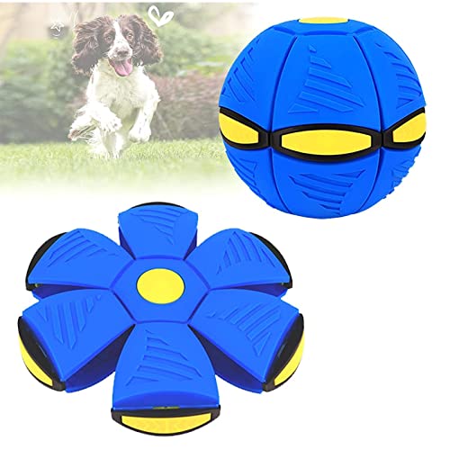 ROMOZ Magic Frisbee Ball, Hunde Ball Kreative Dekomprimierung Hunde Ball, Langlebige HundebäLle FüR Kleine MittelgroßE Hunde,Blue-1PC von ROMOZ