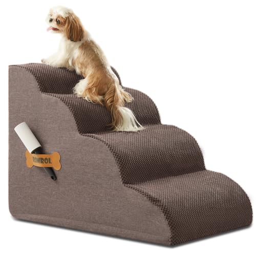 Hundetreppe, Romrol Hundetreppe Rampe für Hochbett und Couch, Hunderampe mit strapazierfähiger, Rutschfester, wasserdichter Stoffabdeckung, Haustiertreppe für kleine Hunde und Katzen oder Hundetreppe, Romrol Hundetreppe Rampe für Hochbett und Couch, Hunderampe mit strapazierfähiger, Rutschfester, wasserdichter Stoffabdeckung, Haustiertreppe für kleine Hunde und Katzen oder von ROMROL