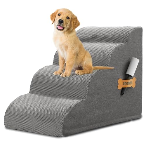 Hundetreppe, Romrol Hundetreppenrampe für Hochbett und Couch, Hunderampe mit strapazierfähigem, rutschfestem wasserdichtem Stoffbezug, Haustiertreppe für kleine Hunde und Katzen oder Haustiergelenke, Hundetreppe, Romrol Hundetreppenrampe für Hochbett und Couch, Hunderampe mit strapazierfähigem, rutschfestem wasserdichtem Stoffbezug, Haustiertreppe für kleine Hunde und Katzen oder Haustiergelenke, von ROMROL