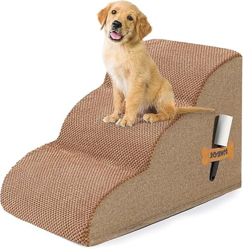 ROMROL Hundetreppe 3 Stufen – rutschfeste Haustiertreppe für kleine Hunde & Katzen – Waschbarer Bezug, Hochdichter Memory-Schaum – Weiche Einstiegshilfe für Sofa & Bett – Gelenkschonend, Braun ROMROL Hundetreppe 3 Stufen – rutschfeste Haustiertreppe für kleine Hunde & Katzen – Waschbarer Bezug, Hochdichter Memory-Schaum – Weiche Einstiegshilfe für Sofa & Bett – Gelenkschonend, Braun von ROMROL