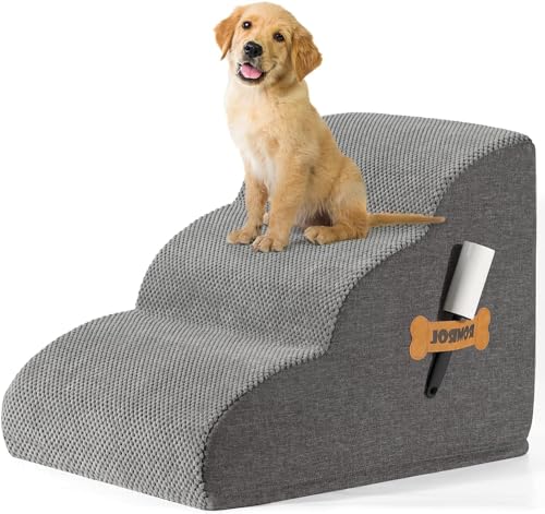 ROMROL Hundetreppe 3 Stufen – rutschfeste Haustiertreppe für kleine Hunde & Katzen – Waschbarer Bezug, Hochdichter Memory-Schaum – Weiche Einstiegshilfe für Sofa & Bett – Gelenkschonend, Grau ROMROL Hundetreppe 3 Stufen – rutschfeste Haustiertreppe für kleine Hunde & Katzen – Waschbarer Bezug, Hochdichter Memory-Schaum – Weiche Einstiegshilfe für Sofa & Bett – Gelenkschonend, Grau von ROMROL