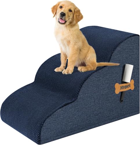 ROMROL Hundetreppe 3 Stufen – rutschfeste Haustiertreppe für kleine Hunde & Katzen – Waschbarer Bezug, Hochdichter Memory-Schaum – Weiche Einstiegshilfe für Sofa & Bett – Gelenkschonend, Marine ROMROL Hundetreppe 3 Stufen – rutschfeste Haustiertreppe für kleine Hunde & Katzen – Waschbarer Bezug, Hochdichter Memory-Schaum – Weiche Einstiegshilfe für Sofa & Bett – Gelenkschonend, Marine von ROMROL
