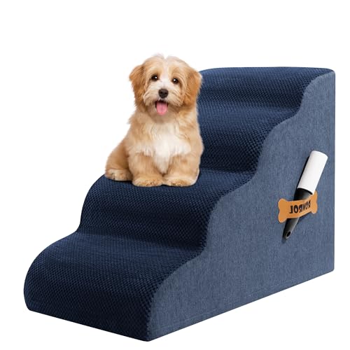 ROMROL Hundetreppe 4 Stufen – rutschfeste Haustiertreppe für kleine Hunde & Katzen – Waschbarer Bezug, Hochdichter Memory-Schaum – Weiche Einstiegshilfe für Sofa & Bett – Gelenkschonend, Marine ROMROL Hundetreppe 4 Stufen – rutschfeste Haustiertreppe für kleine Hunde & Katzen – Waschbarer Bezug, Hochdichter Memory-Schaum – Weiche Einstiegshilfe für Sofa & Bett – Gelenkschonend, Marine von ROMROL