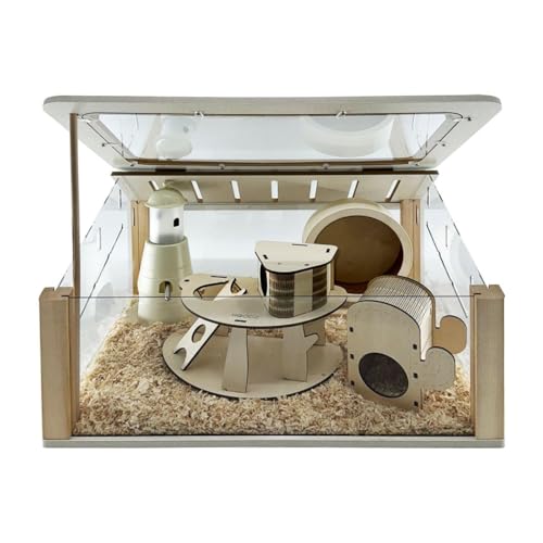 Roodz Designer-Hamsterkäfig-Set 5-teilig – Moderner Käfig aus Holz und Acrylglas, inklusive umfangreichem Spiel- und Komfortzubehör Roodz Designer-Hamsterkäfig-Set 5-teilig – Moderner Käfig aus Holz und Acrylglas, inklusive umfangreichem Spiel- und Komfortzubehör von ROODZ