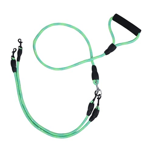 Hundeleinen für kleine Hunde, doppelte Hundeleine, Grüne Doppelendleine für Hunde, kein Verheddern, 360° Drehgelenk, Wellenmuster, 2 Splitter-Leine, geeignet für Training und Spaziergänge im Freien Hundeleinen für kleine Hunde, doppelte Hundeleine, Grüne Doppelendleine für Hunde, kein Verheddern, 360° Drehgelenk, Wellenmuster, 2 Splitter-Leine, geeignet für Training und Spaziergänge im Freien von ROOMHUAWAY